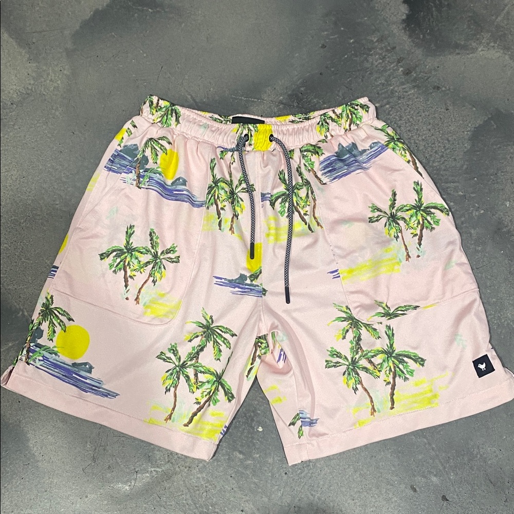 Bad Birdie Palms Retro Shorts 7” Sz M Mens